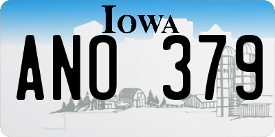 IA license plate ANO379