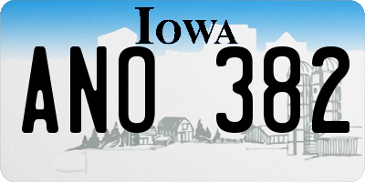 IA license plate ANO382
