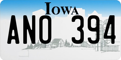 IA license plate ANO394