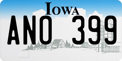 IA license plate ANO399
