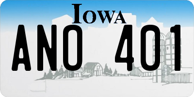 IA license plate ANO401