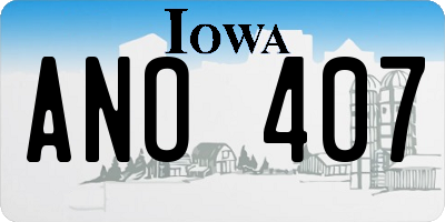 IA license plate ANO407