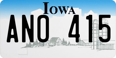 IA license plate ANO415