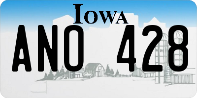 IA license plate ANO428