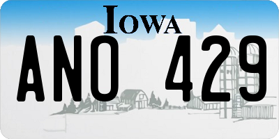 IA license plate ANO429