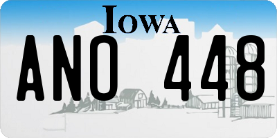 IA license plate ANO448