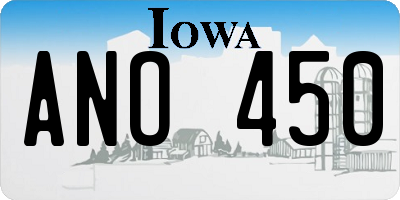 IA license plate ANO450