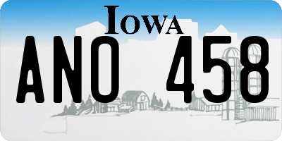 IA license plate ANO458