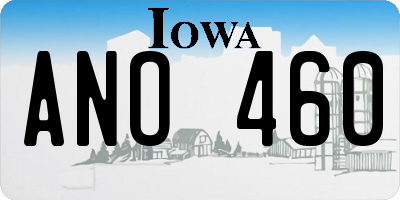 IA license plate ANO460