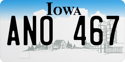 IA license plate ANO467