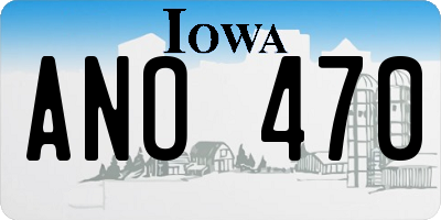 IA license plate ANO470