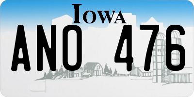 IA license plate ANO476
