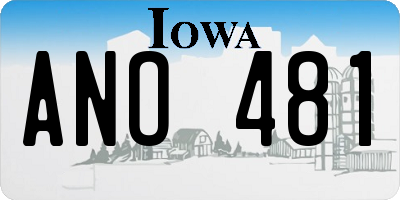 IA license plate ANO481