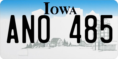 IA license plate ANO485