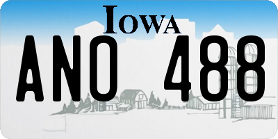 IA license plate ANO488