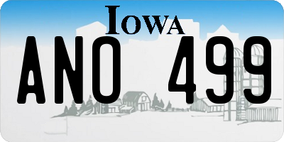 IA license plate ANO499