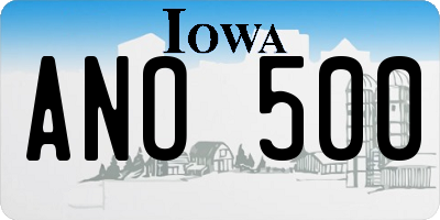 IA license plate ANO500