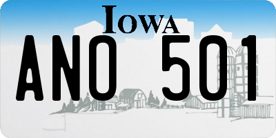 IA license plate ANO501