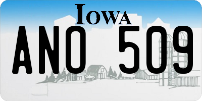 IA license plate ANO509