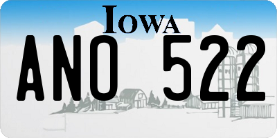 IA license plate ANO522