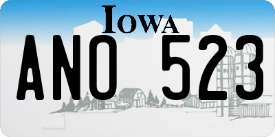 IA license plate ANO523