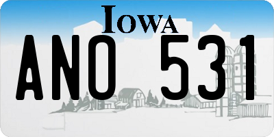 IA license plate ANO531