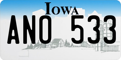 IA license plate ANO533