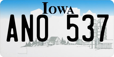 IA license plate ANO537