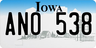 IA license plate ANO538