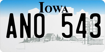 IA license plate ANO543