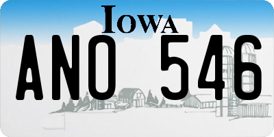 IA license plate ANO546
