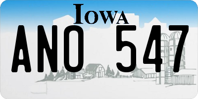 IA license plate ANO547