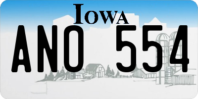 IA license plate ANO554