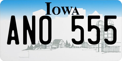 IA license plate ANO555