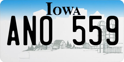 IA license plate ANO559