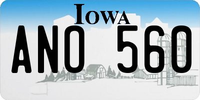 IA license plate ANO560
