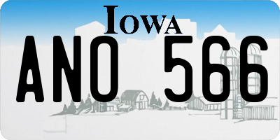 IA license plate ANO566