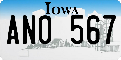 IA license plate ANO567