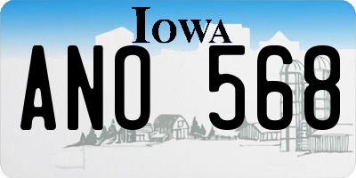 IA license plate ANO568