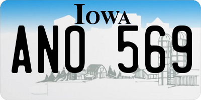 IA license plate ANO569