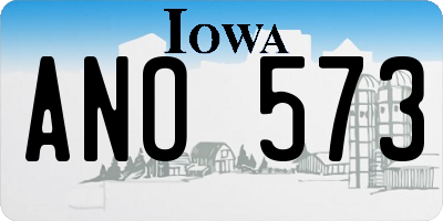 IA license plate ANO573