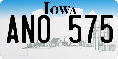 IA license plate ANO575