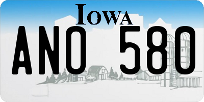 IA license plate ANO580