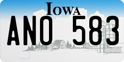 IA license plate ANO583