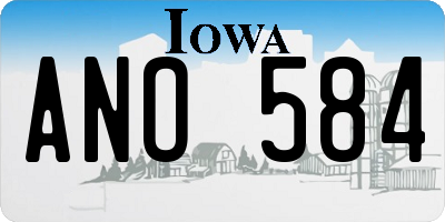 IA license plate ANO584