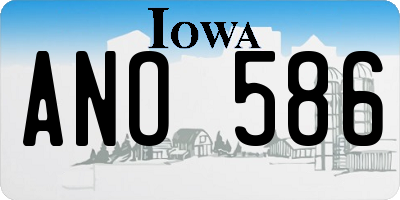 IA license plate ANO586