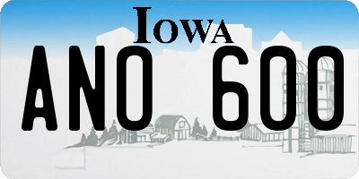 IA license plate ANO600