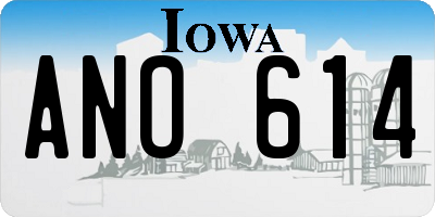 IA license plate ANO614