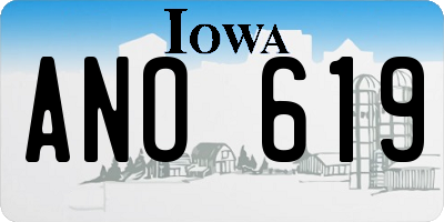 IA license plate ANO619