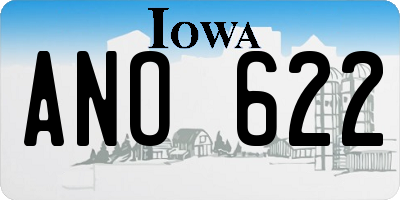 IA license plate ANO622